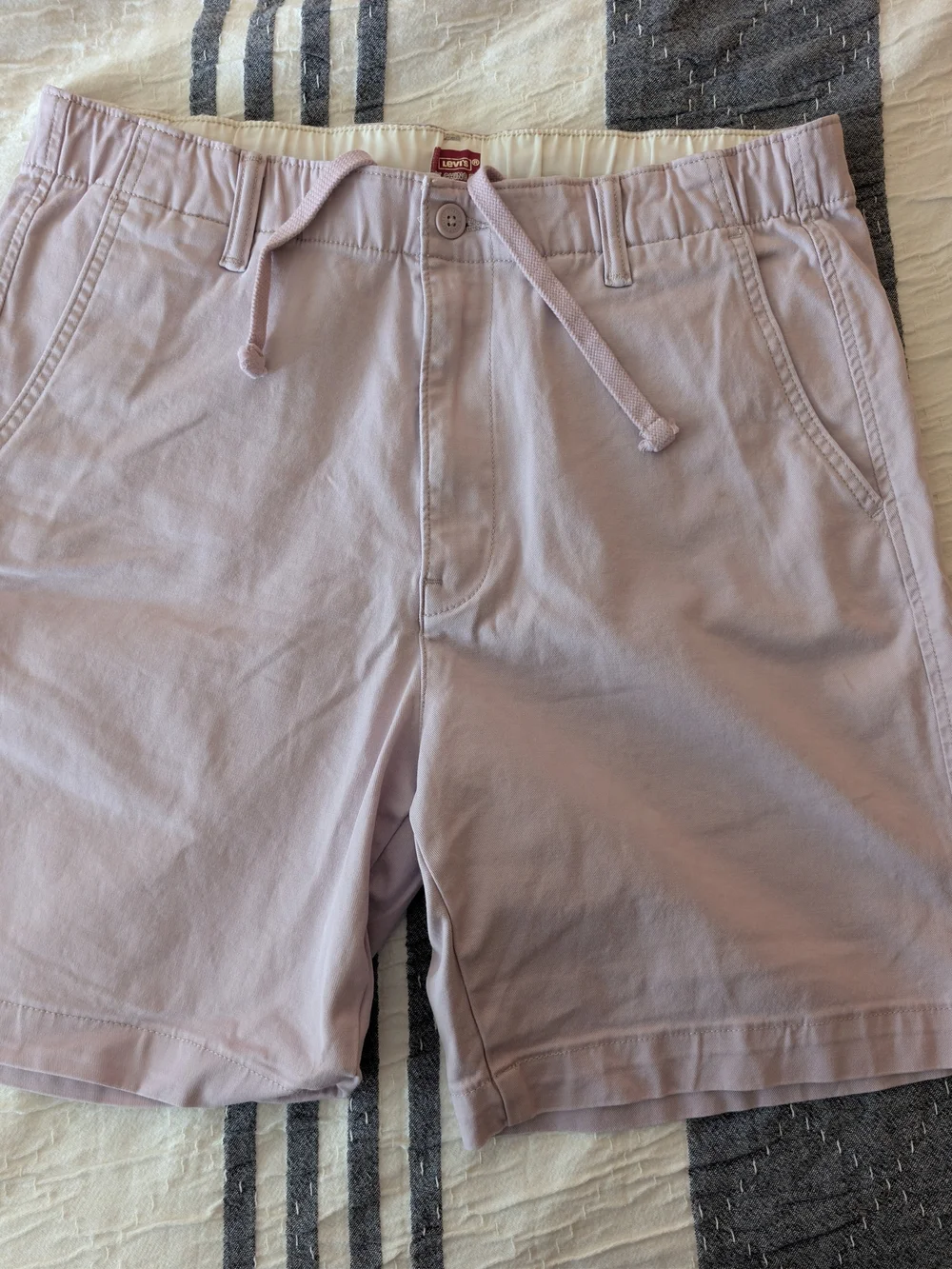 Levi's Men's XX Chino EZ Lavender Flat-Front Shorts With Internal Drawstring.